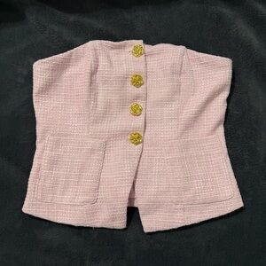 Fashion Nova Tube Top with Gold Buttons